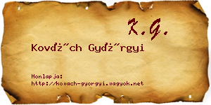 Kovách Györgyi névjegykártya